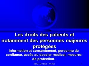 Les droits des patients et notamment des personnes