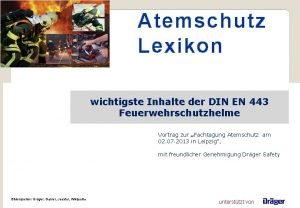 Atemschutz Lexikon wichtigste Inhalte der DIN EN 443