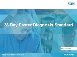 28 Day Faster Diagnosis Standard 08032017 Overview Introduction