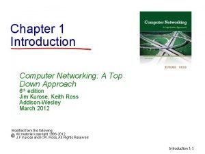 Chapter 1 Introduction Computer Networking A Top Down