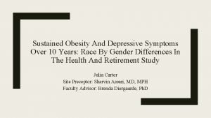 Sustained Obesity And Depressive Symptoms Over 10 Years