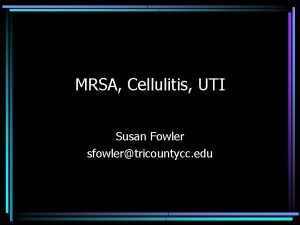 MRSA Cellulitis UTI Susan Fowler sfowlertricountycc edu Exemplars