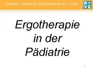 Ergotherapie dve definition