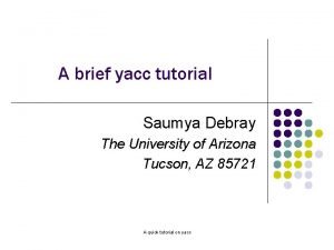 Yacc tutorial