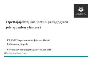 Pedagoginen johtajuus varhaiskasvatuksessa