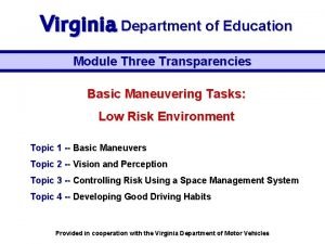 Virginia Department of Education Module Three Transparencies Basic