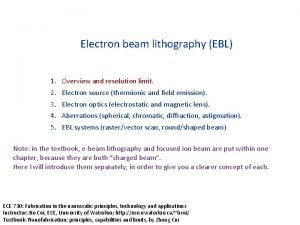 Electron beam lithography