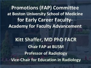 Promotions FAP Committee at Boston University School of