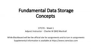 Data storage concepts