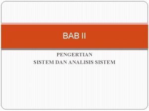 Pengertian analisis sistem