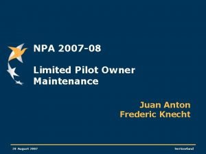NPA 2007 08 Limited Pilot Owner Maintenance Juan