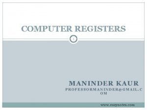 Registers in computer