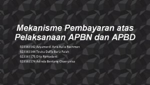 Mekanisme Pembayaran atas Pelaksanaan APBN dan APBD 023161142