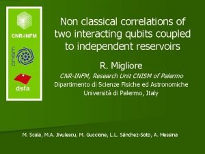 CNRINFM Non classical correlations of two interacting qubits