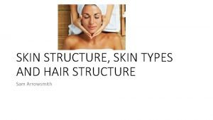 SKIN STRUCTURE SKIN TYPES AND HAIR STRUCTURE Sam