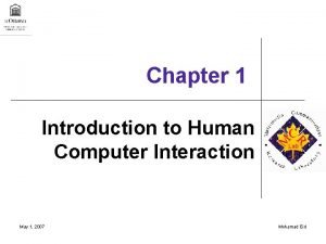 Human computer interaction chapter 1