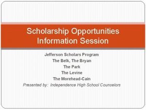 Jefferson scholars program