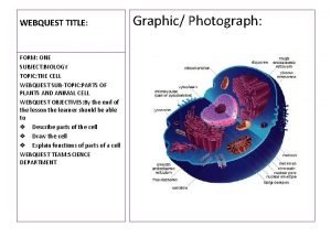 WEBQUEST TITLE FORM ONE SUBJECT BIOLOGY TOPIC THE