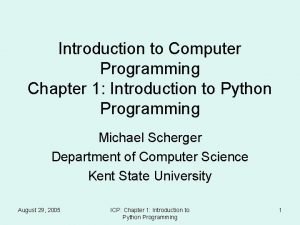 Chapter 1 introduction to computers and programming