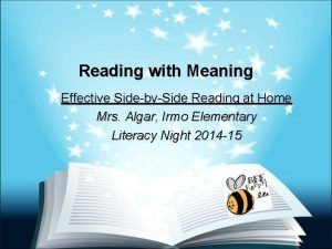 Reading with Meaning Effective SidebySide Reading at Home