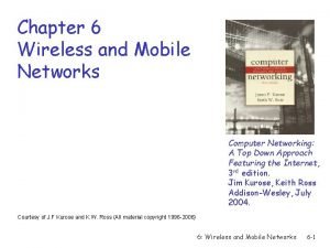 Chapter 6 Wireless and Mobile Networks Computer Networking