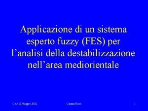 Applicazione di un sistema esperto fuzzy FES per