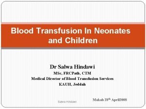 Blood transfusion in children