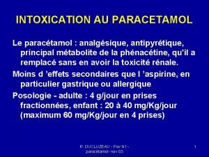 Courbe paracetamol intoxication