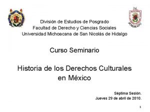 Divisin de Estudios de Posgrado Facultad de Derecho