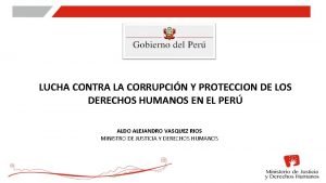 LUCHA CONTRA LA CORRUPCIN Y PROTECCION DE LOS