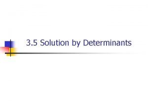 Multiplication of determinants