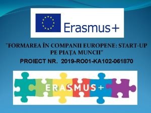 FORMAREA N COMPANII EUROPENE STARTUP PE PIAA MUNCII