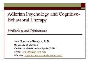 Adlerian theory and cbt
