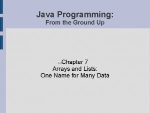 Java Programming From the Ground Up Chapter 7