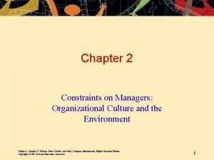 Cultural constraints on managers