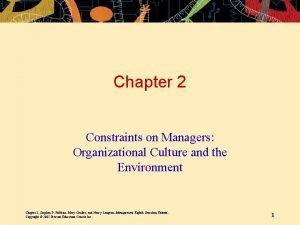 Cultural constraints in management theories Cultural constraints in management theories