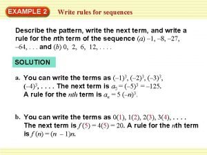 Three terms of the sequence