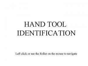 Hand tools identification