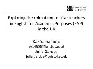 Exploring the role of nonnative teachers in English