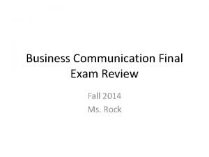 Business communication final exam