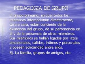 Pedagogia de grupo