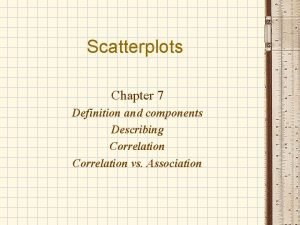 Describing scatterplots