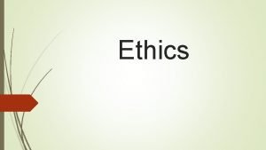 Ethics ACA code of ethics This Code of