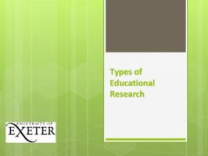 Categories of educational research