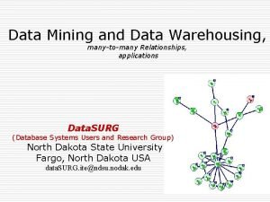 Data Mining and Data Warehousing manytomany Relationships applications