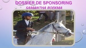 Dossier sponsoring equitation