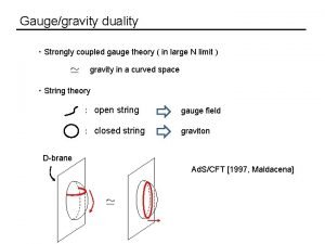 Gaugegravity duality Strongly coupled gauge theory in large