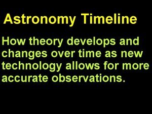 Astronomy timeline project