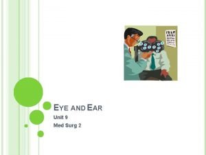 EYE AND EAR Unit 9 Med Surg 2