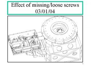 Effect of missingloose screws 030104 1 Moment Load